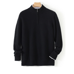 Suéter de Cachemira y Lana para Hombre OEM, Cuello con Cierre, Alta Calidad, Invierno, Tejido, Personalizable con Logotipo - Product Image 5