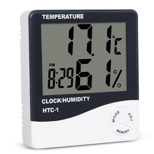 LCD electrónico <span class=keywords><strong>Digital</strong></span> <span class=keywords><strong>temperatura</strong></span> <span class=keywords><strong>humedad</strong></span> <span class=keywords><strong>medidor</strong></span> termómetro higrómetro Interior Exterior Monitor meteorológico estación con reloj - Product Image 2