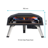 Four à pizza intérieur extérieur de 16 pouces à gaz chauffage rapide BBQ rotatif 8 kW four facile à nettoyer four à pizza charbon de bois et barbecue à gaz
