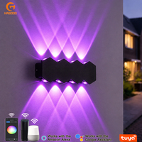 Lampe murale LED intelligente d'extérieur, éclairage haut et bas, RGBW, contrôle par application, luminaire Wifi Bluetooth, fête, festival