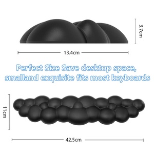 Custom Waterproof Black Keyboard Hand Rest OEM Cloud Design Keyboard Wrist Rest PU Leather Memory Foam Wrist Support Cushion - Product Image 3