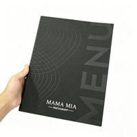 Porte-menu en cuir PU personnalisé pour hôtel et restaurant, classeur à clip, SKN-MH-0345 OEM&ODM