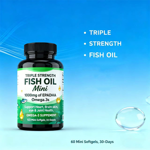 Capsule di Olio di Pesce Omega-3 con 1000mg EPA e <span class=keywords><strong>DHA</strong></span>, 60 Capsule, Supporto per la Salute Cerebrale degli Adulti, OEM - Product Image 1