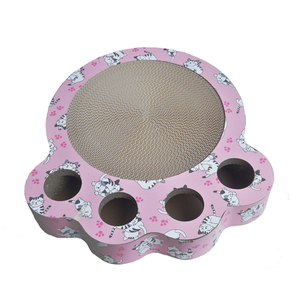 Grosir ramah lingkungan karton bergelombang kucing bantalan cakar berbentuk dengan bola mewah interaktif - Product Image 1