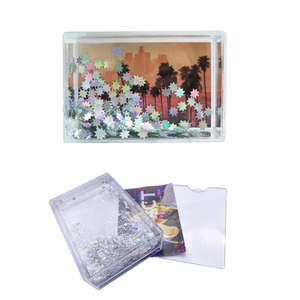 Customized instax mini glitter picture frames acrylic liquid floating water glitter photo frame