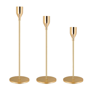Toptan 20cm altın Metal şamdan tutucu düğün ve festivaller için zarif parti dekorasyon ile mum kavanozu - Product Image 1