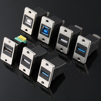 Module de connecteur femelle USB 2.0 rectangulaire à visser sur châssis GIET, en alliage de zinc, sans soudure, adaptateur d'extension, coupleur