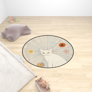 Alfombrillas personalizadas con diseño redondo de felpa de varios tamaños para habitaciones - Product Image 5