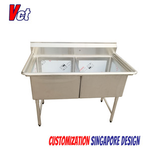 VICTORY CUISINE Bâtiment préfabriqué industriel en acier inoxydable Double bol Cuisine utilitaire Design moderne Surface polie médicale - Product Image 2