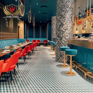 HJ HOME personalizado restaurante y bar proyecto muebles modernos catering banco y silla conjuntos de lujo cabina sofá comedor asientos - Product Image 5