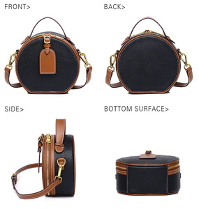 Bolso Redondo Mini para Mujer – Bolso Bandolera y de Hombro de Piel de Vacuno de Primera Capa, Disponible al por Mayor - Product Image 3