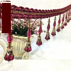 폴리 에스터 소재 페르시 커튼 액세서리 비즈 레이스 장식 사용 커튼 프린지 커튼 트림 - Product Image 6