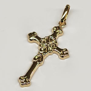 Cadeau Pendentif Croix en Or Massif 18K Bijoux pour Femmes Charms Designs Haute Qualité - Product Image 1