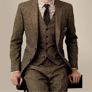 Traje <span class=keywords><strong>de</strong></span> hombre <span class=keywords><strong>de</strong></span> <span class=keywords><strong>alta</strong></span> <span class=keywords><strong>costura</strong></span>, chaqueta, chaleco, pantalones <span class=keywords><strong>de</strong></span> tres piezas <span class=keywords><strong>de</strong></span> negocios Casual boda banquete novio padrino traje - Product Image 5