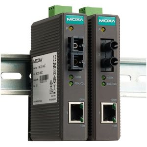 Convertidor Ethernet a Fibra Óptica Moxa IMC-21-M-ST, 100m SF/SM Monomodo, 10/100Mbps Industrial - Product Image 1