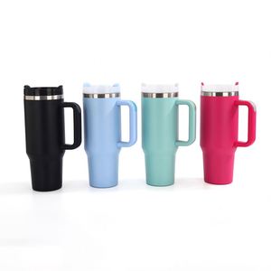 <b>Travel</b> Car H1.0 <b>Handle</b> <b>Mug</b> 40oz Double Wall Insulated Tumbler Lid Straw Anti-Slip ODM Custom Brand - Product Image 5