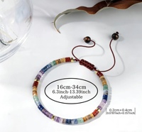 Bracelet en pierre naturelle 7 chakras, perles Heishi, tons arc-en-ciel et terre, 2 styles, unisexe, hypoallergénique OEM