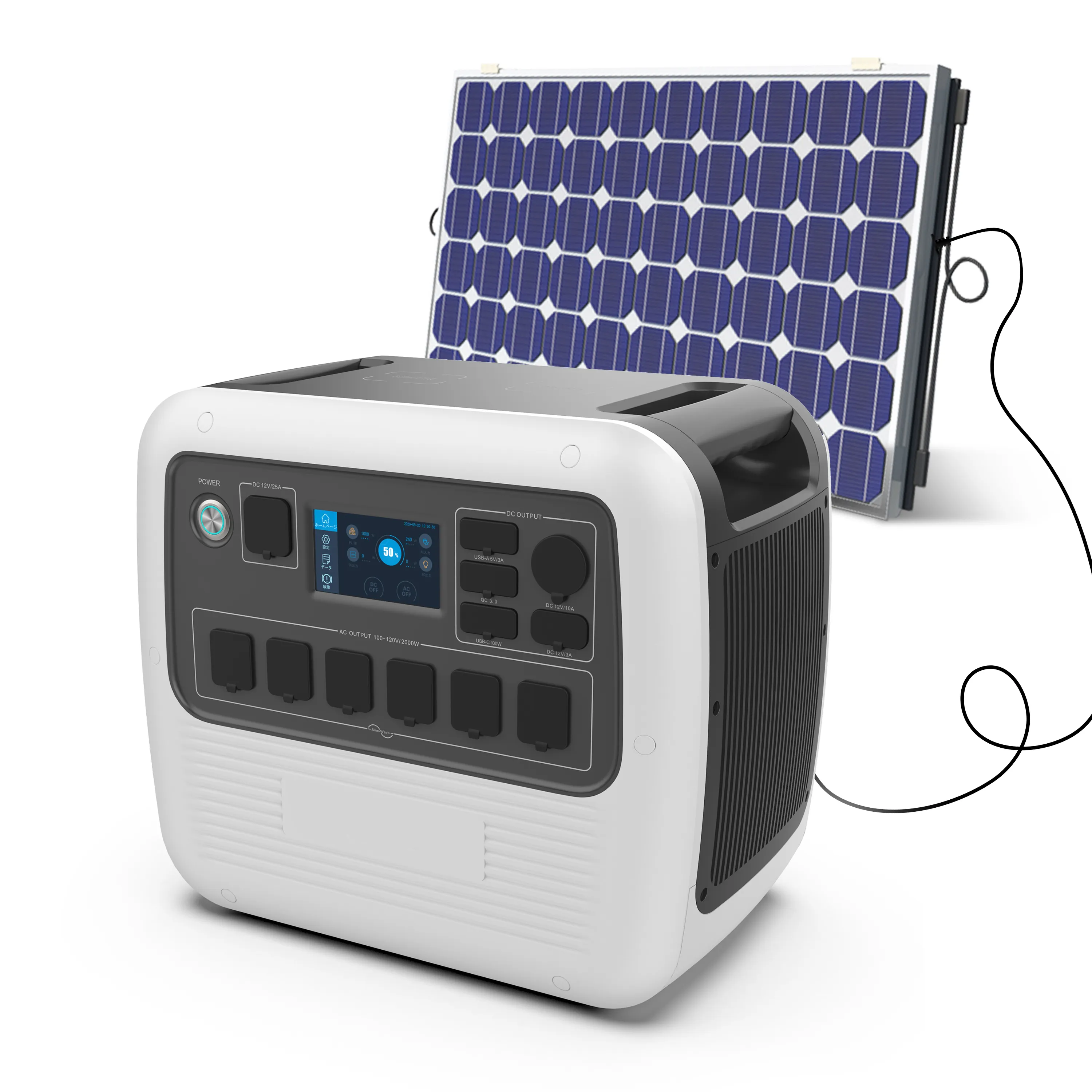LiFePO4-estación de energía portátil con batería recargable, generador Solar portátil de 2000w