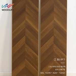 Decoración del hogar con estilo 8mm 10mm 12mm de espesor Haga clic en espiga <span class=keywords><strong>flotante</strong></span> Fishbone AC2 AC3 <span class=keywords><strong>AC4</strong></span> Tablones de suelo de <span class=keywords><strong>parquet</strong></span> laminado - Product Image 3
