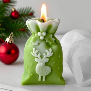 DIY 3D Christmas Gift Bag Silicone Candle <b>Mold</b> Christmas Elk Decorations Gift Casting Mould DIY Handmade Candle Making - Product Image 1