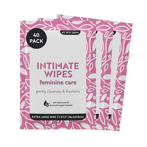 자연 및 생분해 성 <span class=keywords><strong>Ph</strong></span> 균형 질 여성 친밀한 클렌징 물티슈 여성을 위해 개별적으로 포장 - Product Image 1