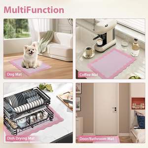 Tapis de comptoir à café festonné, mignon, absorbant, en caoutchouc, écologique, pour séchage de vaisselle, décoration esthétique pour cuisine - Product Image 6