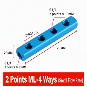 Maßgefertigter CNC-gefräster Aluminium-Druckluftverteilerblock Luftverteilungsmanifold für Luftkompressor - Product Image 2