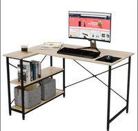 Table d'étude de bureau à la maison d'angle marron en forme de L de bonne qualité pour bureau réglable en hauteur