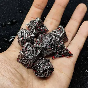 Jeu de dés en métal de qualité supérieure DND, jeu de dés polyédriques gravés Evil Dragon, dés RPG en alliage de zinc lourd pour jeux de société Donjons et Dragons - Product Image 3
