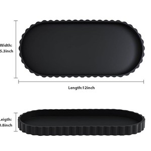 Oval Silicone Bathroom Vanity Tray For Soap <b>Candles</b> Decor Kitchen Desktop Organization - Product Image 2