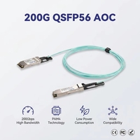 Kabel Optik Aktif 200G AOC QSFP-DD QSFP56 1m 3m 5m 7m 10m Kabel Fiber Direct Attach Kecepatan Tinggi untuk Switch Pusat Data