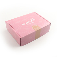 Individuell Bedruckte Kartonbox Rosa Pappkarton mit Griff Recycelbare Wellpappe-Verpackung für Kleidung