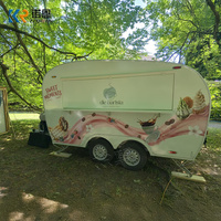 Camion de restauration rétro, camion de café et de crème glacée mobile, camping-car vintage, remorque de traiteur pour la promotion de marque et les roadshows marketing