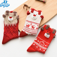 Chaussettes d'hiver jetables en coton respirant pour femmes, motif de dessin animé de Noël amusant, vente en gros