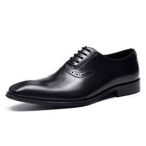 Zapatos Oxford de Vestir para Hombre, de Cuero Genuino, con Punta Puntiaguda, con Cordones, para Negocios, Oficina, Carrera, Todas las Temporadas, Suela de Goma - Product Image 5