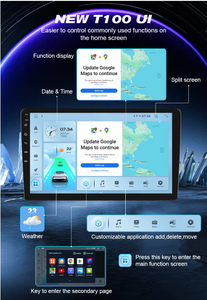 Autoradio Android universel KZS 9/10 pouces 4 cœurs T100 <span class=keywords><strong>avec</strong></span> GPS, <span class=keywords><strong>lecteur</strong></span> multimédia, Carplay, WiFi, BT, DSP, autoradio 2din, autoradio stéréo - Product Image 3