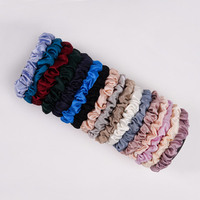 Lot de 6 petits chouchous en soie de mûrier 100 % pure, 22 Momme, pour femmes aux cheveux bouclés, épais ou fins, en satin élégant pour le sommeil