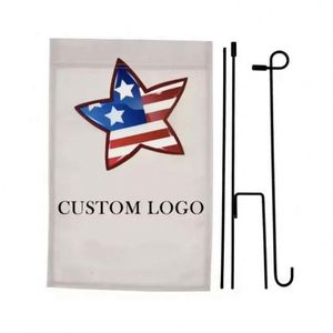 ธงสวนอเมริกันสีขาวโพลีเอสเตอร์พิมพ์ลายดิจิตอลตามสั่ง ขนาด 12x18 นิ้ว สำหรับตกแต่งสนามหญ้า ขายส่ง - Product Image 3