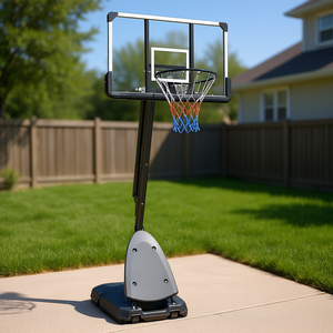 Aro de Baloncesto Portátil con Altura Ajustable de 7.5 a 10 pies y Tablero de 44 Pulgadas, Equipo de Entrenamiento para Exteriores - Product Image 2
