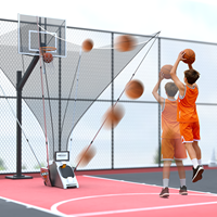 Lanceur de ballons de basket portable et automatique, machine d'entraînement intelligente pour le retour de ballons de basket pour terrain de jeu