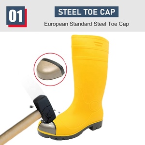 Botas de Seguridad Amarillas para Hombre, de Plástico, para Agricultura, con Punta de Acero, Resistentes a Pinchazos, Antiestáticas, Antideslizantes, Resistentes al Aceite, Ácidos, Álcalis y Químicos - Product Image 3