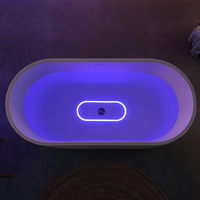 Conception de baignoire autoportante moderne sur mesure Baignoire en acrylique avec lumière LED