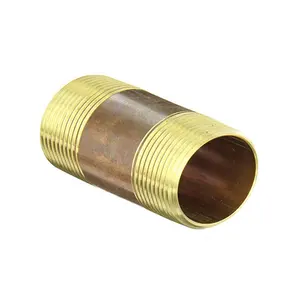 Metals lead Free Red Brass Pipe Fitting Nipple 1-1/4" x 1-1/4" NPT Male 2" Length