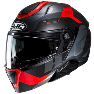 Casco Modulare Hjc I91 Nero Rosso L in Policarbonato per Moto - Product Image 1