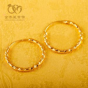 JXX A23 High Quality Wholesale Price Hot Sale 24K Gold Twisted Circle Gold Plated <b>Hoop</b> <b>Earrings</b> Jewelry Women - Product Image 1