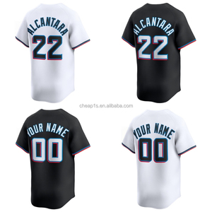 Camiseta de Béisbol Americana Bordada al por Mayor para Hombre, Miami Marlin # 22 Sandy Alcantara 28 Kyle Stowers 39 Eury <span class=keywords><strong>Perez</strong></span> Ropa de Softbol - Product Image 1