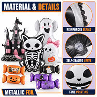 Ballons en aluminium en gros, motifs Tête de mort et Citrouille, CE/EN71/BSCI/CPC, OEM/ODM pour Fournitures de Fête d'Halloween
