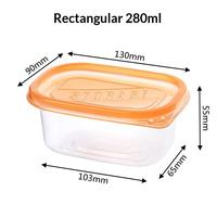 Boîte à lunch rectangulaire en plastique transparente de 280 ml pour gâteau mille-feuille, dessert au lait de soja, avec couvercle coloré, compatible micro-ondes, pour salade de fruits