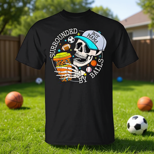 Camiseta Boy Mama Surrounded By Balls Sports Skull, color negro, para adultos, unisex - Product Image 3