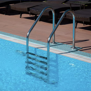 Échelle de <span class=keywords><strong>piscine</strong></span> en acier inoxydable 304 creusée et hors sol avec main courante antidérapante et installation facile au bricolage - Product Image 1